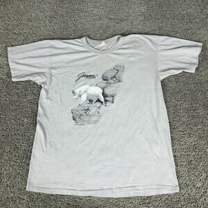 Vintage Jasper Canada Shirt Mens Large Gray Mountain Goat Graphic Richmond 80s